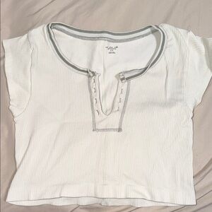 Urban Outfitters White Ribbed Crop Top
